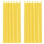 Cortinas de gasa con trabillas 2 uds amarillo 140x260 cm