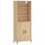 Aparador alto madera contrachapada color roble 69,5x34x180 cm de vidaXL, Aparadores - Ref: Foro24-3189256, Precio: 158,29 €, ...