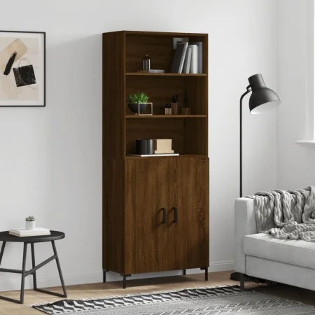 Aparador alto madera contrachapada marrón roble 69,5x34x180 cm by vidaXL, Sideboards - Ref: Foro24-3189260, Price: 137,29 €, ...