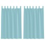 Cortinas de gasa con trabillas 2 uds turquesa 140x175 cm