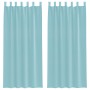 Cortinas de gasa con trabillas 2 uds turquesa 140x225 cm
