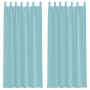 Cortinas de gasa con trabillas 2 uds turquesa 140x245 cm