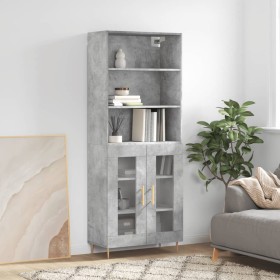 Concrete gray plywood tall sideboard 69.5x34x180 cm by vidaXL, Sideboards - Ref: Foro24-3189305, Price: 144,86 €, Discount: %