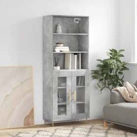 Concrete gray plywood tall sideboard 69.5x34x180 cm by vidaXL, Sideboards - Ref: Foro24-3189305, Price: 136,25 €, Discount: %
