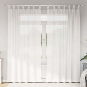 Cortinas de gasa con trabillas 2 uds. color blanco 140x225 cm Cortinas de gasa con trabillas 2 uds.
