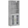 Aparador alto madera contrachapada gris hormigón 69,5x34x180 cm de vidaXL, Aparadores - Ref: Foro24-3189305, Precio: 135,92 €...