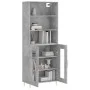 Aparador alto madera contrachapada gris hormigón 69,5x34x180 cm de vidaXL, Aparadores - Ref: Foro24-3189305, Precio: 135,92 €...