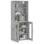 Aparador alto madera contrachapada gris hormigón 69,5x34x180 cm de vidaXL, Aparadores - Ref: Foro24-3189305, Precio: 144,75 €...