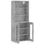 Aparador alto madera contrachapada gris hormigón 69,5x34x180 cm de vidaXL, Aparadores - Ref: Foro24-3189305, Precio: 135,92 €...