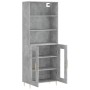 Aparador alto madera contrachapada gris hormigón 69,5x34x180 cm de vidaXL, Aparadores - Ref: Foro24-3189305, Precio: 144,75 €...