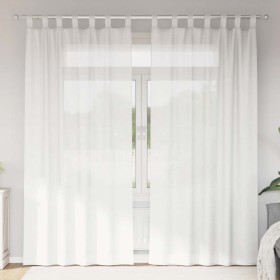Cortinas de gasa con trabillas 2 uds. color blanco 140x245 cm Cortinas de gasa con trabillas 2 uds.