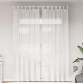Cortinas de gasa con trabillas 2 uds. color blanco 140x260 cm Cortinas de gasa con trabillas 2 uds.