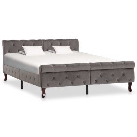 Estructura de cama sin colchón terciopelo gris 140x200 cm en Camas y somieres | Comprar online en Foro24