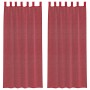 Cortinas de gasa con trabillas 2 uds rojo vino 140x245 cm