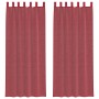 Cortinas de gasa con trabillas 2 uds rojo vino 140x260 cm