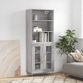 High sideboard sonoma gray plywood 69.5x34x180 cm by vidaXL, Sideboards - Ref: Foro24-3189307, Price: 133,62 €, Discount: %