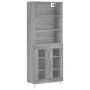 Aparador alto madera contrachapada gris sonoma 69,5x34x180 cm de vidaXL, Aparadores - Ref: Foro24-3189307, Precio: 133,58 €, ...