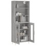 Aparador alto madera contrachapada gris sonoma 69,5x34x180 cm de vidaXL, Aparadores - Ref: Foro24-3189307, Precio: 143,49 €