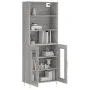 Aparador alto madera contrachapada gris sonoma 69,5x34x180 cm de vidaXL, Aparadores - Ref: Foro24-3189307, Precio: 133,58 €, ...
