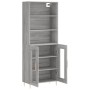 Aparador alto madera contrachapada gris sonoma 69,5x34x180 cm de vidaXL, Aparadores - Ref: Foro24-3189307, Precio: 143,49 €