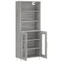 Aparador alto madera contrachapada gris sonoma 69,5x34x180 cm de vidaXL, Aparadores - Ref: Foro24-3189307, Precio: 133,58 €, ...