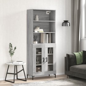 Aparador alto madera contrachapada gris sonoma 69,5x34x180 cm de vidaXL, Aparadores - Ref: Foro24-3189323, Precio: 148,02 €, ...