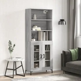 Hohes Sideboard aus sonomagrauem Sperrholz, 69,5 x 34 x 180 cm von vidaXL, Sideboards - Ref: Foro24-3189323, Preis: 137,65 €,...