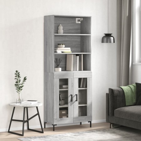 High sideboard sonoma gray plywood 69.5x34x180 cm by vidaXL, Sideboards - Ref: Foro24-3189323, Price: 148,02 €, Discount: %