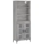 Aparador alto madera contrachapada gris sonoma 69,5x34x180 cm de vidaXL, Aparadores - Ref: Foro24-3189323, Precio: 138,41 €, ...