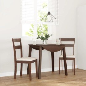 Sillas de comedor con cojines 2 uds madera maciza marrón caucho Sillas de comedor con cojines 2 uds madera maciza marrón caucho