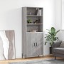 Aparador alto madera contrachapada gris sonoma 69,5x34x180 cm de vidaXL, Aparadores - Ref: Foro24-3189267, Precio: 145,42 €, ...