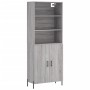 Aparador alto madera contrachapada gris sonoma 69,5x34x180 cm de vidaXL, Aparadores - Ref: Foro24-3189267, Precio: 145,42 €, ...