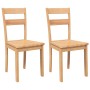 Sillas de comedor 2 uds madera maciza natural caucho