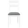 Sillas de comedor con cojines 2uds madera maciza blanco caucho