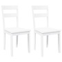 Sillas de comedor 2 unidades madera maciza de caucho blanco