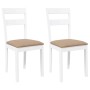 Sillas de comedor con cojines 2uds madera maciza blanco caucho
