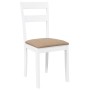 Sillas de comedor con cojines 2uds madera maciza blanco caucho