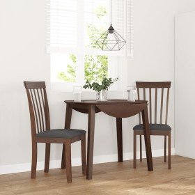 Sillas de comedor con cojines 2 uds madera maciza marrón caucho Sillas de comedor con cojines 2 uds madera maciza marrón caucho