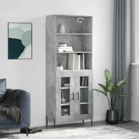 Aparador alto madera contrachapada gris hormigón 69,5x34x180 cm de vidaXL, Aparadores - Ref: Foro24-3189329, Precio: 136,62 €...