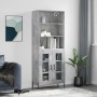 Aparador alto madera contrachapada gris hormigón 69,5x34x180 cm de vidaXL, Aparadores - Ref: Foro24-3189329, Precio: 145,50 €