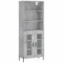 Aparador alto madera contrachapada gris hormigón 69,5x34x180 cm de vidaXL, Aparadores - Ref: Foro24-3189329, Precio: 136,62 €...