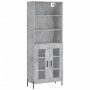 Aparador alto madera contrachapada gris hormigón 69,5x34x180 cm de vidaXL, Aparadores - Ref: Foro24-3189329, Precio: 145,62 €...