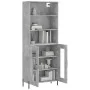 Aparador alto madera contrachapada gris hormigón 69,5x34x180 cm de vidaXL, Aparadores - Ref: Foro24-3189329, Precio: 136,62 €...