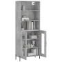 Aparador alto madera contrachapada gris hormigón 69,5x34x180 cm de vidaXL, Aparadores - Ref: Foro24-3189329, Precio: 145,62 €...