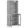 Aparador alto madera contrachapada gris hormigón 69,5x34x180 cm de vidaXL, Aparadores - Ref: Foro24-3189329, Precio: 136,62 €...