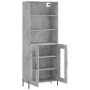 Aparador alto madera contrachapada gris hormigón 69,5x34x180 cm de vidaXL, Aparadores - Ref: Foro24-3189329, Precio: 145,62 €...