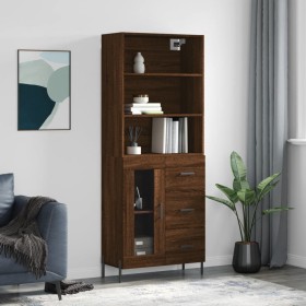 Aparador alto madera contrachapada marrón roble 69,5x34x180 cm von vidaXL, Sideboards - Ref: Foro24-3189524, Preis: 174,13 €,...