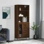 Aparador alto madera contrachapada marrón roble 69,5x34x180 cm by vidaXL, Sideboards - Ref: Foro24-3189524, Price: 162,65 €, ...