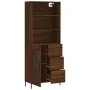 Aparador alto madera contrachapada marrón roble 69,5x34x180 cm by vidaXL, Sideboards - Ref: Foro24-3189524, Price: 162,65 €, ...