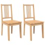 Sillas de comedor 2 uds madera maciza natural caucho